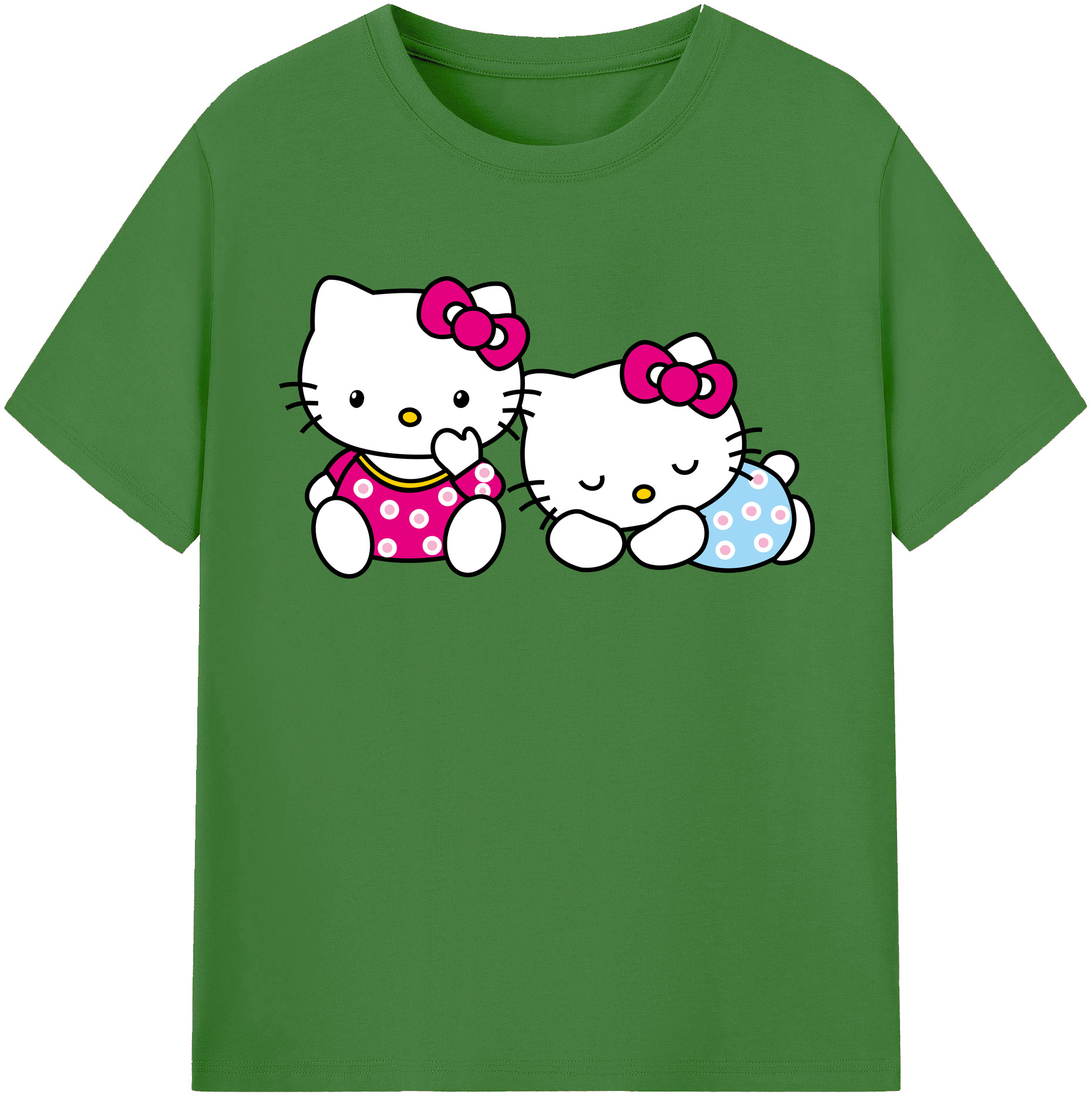 （画像用） Hello Kitty ハローキティ レディースカジュアルプリントTシャツ（綿100％）